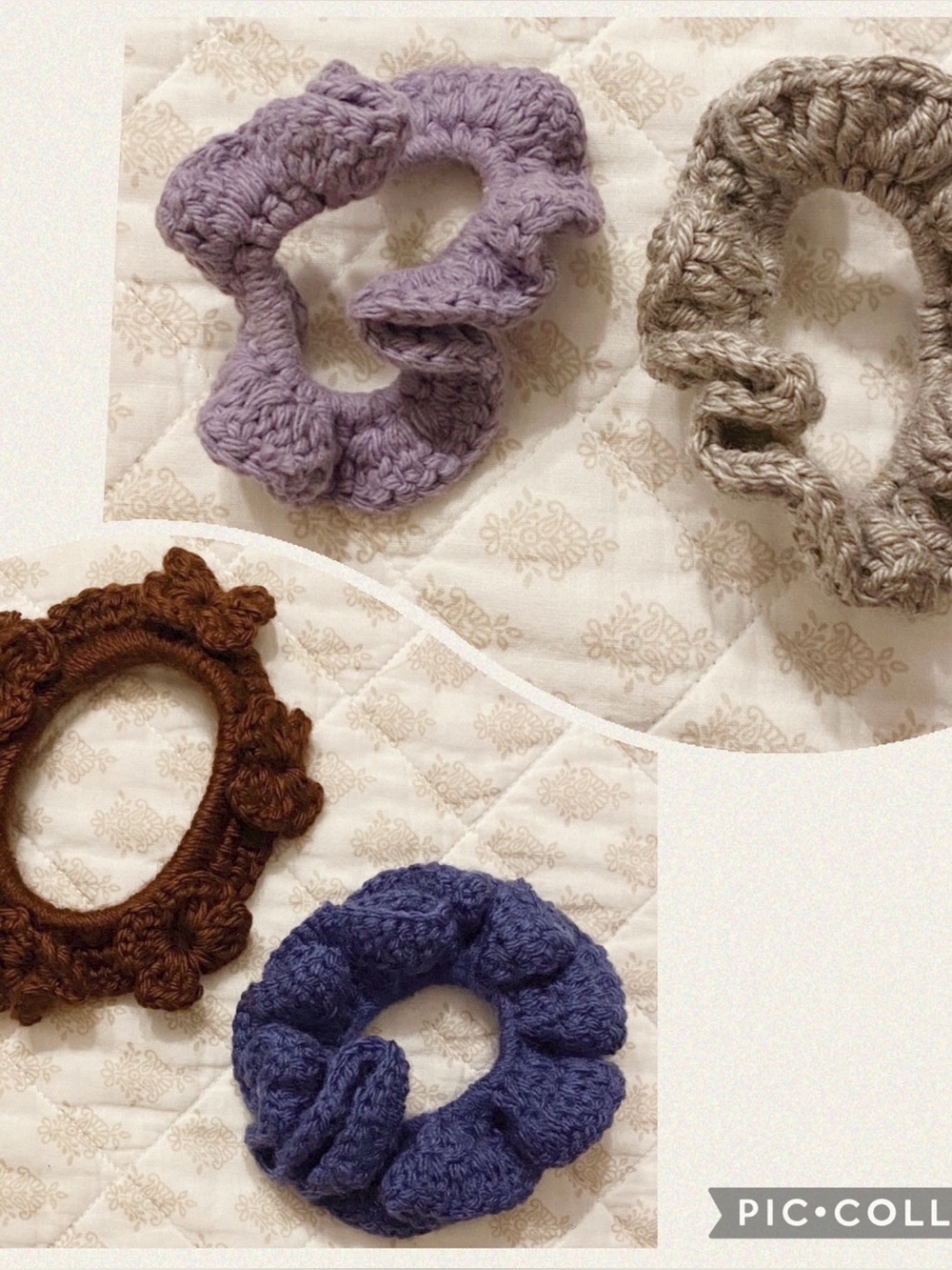 Bundle - Knitted Hair Accessories scrunchies💜🩶🩵🤎